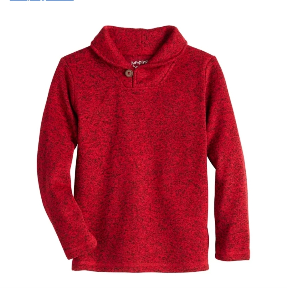 Red long sleeves high neck sweater‎ top